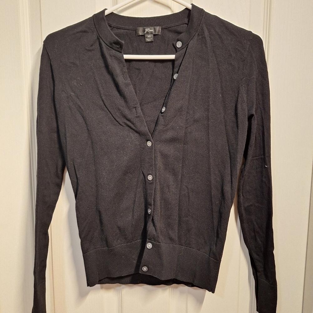 J Crew Black Cardigan Sweater Women's XS